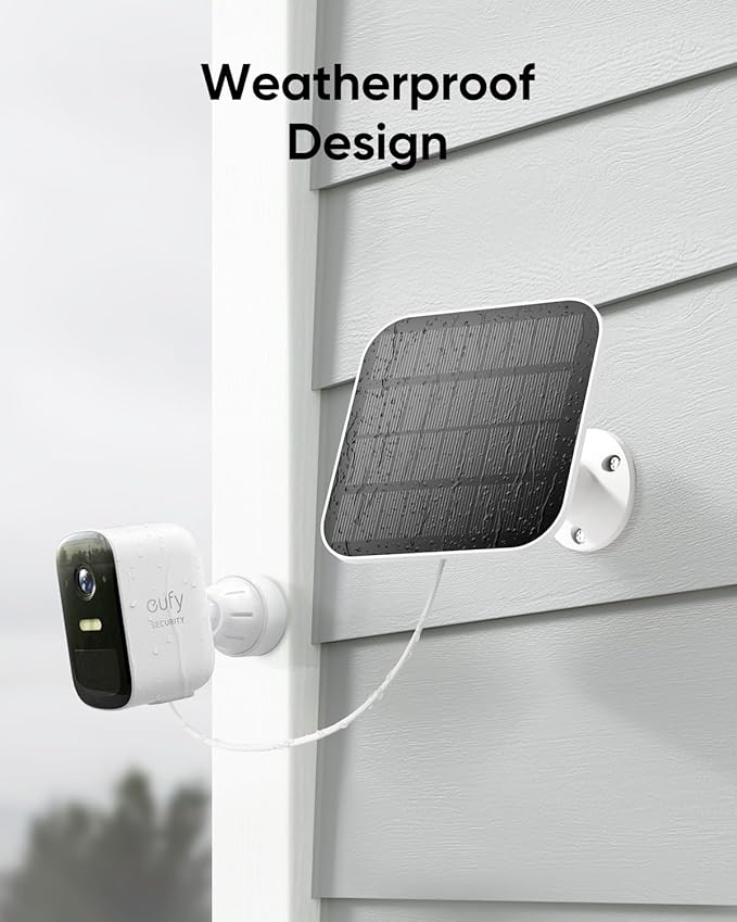 eufy Security, eufyCam 2C 3-Cam Kit with Solar Panel 2W, Security Camera Wireless Outdoor, Home Security System, HomeKit Compatibility, 1080p HD, IP67, Night Vision, Motion Only Alert, No Monthly Fee