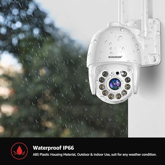 BOAVISION 5MP Security Camera Outdoor, Wireless WiFi IP Camera Home Security System 360° View,Motion Detection, auto Tracking,Two Way Talk,pan Tile Full Color Night Vision