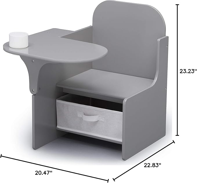 Delta Children MySize Chair Desk With Storage Bin, Grey