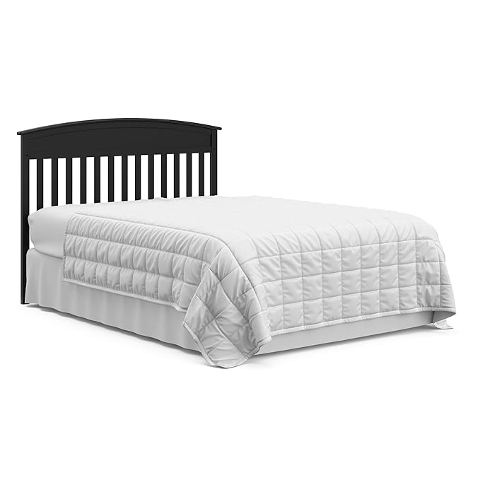 Graco Benton 4-in-1 Convertible Crib and Changer (Black) – GREENGUARD Gold Certified, Crib and Changing -Table Combo, Water-Resistant Changing Pad, Converts to Toddler Bed, Daybed & Full-Size Bed