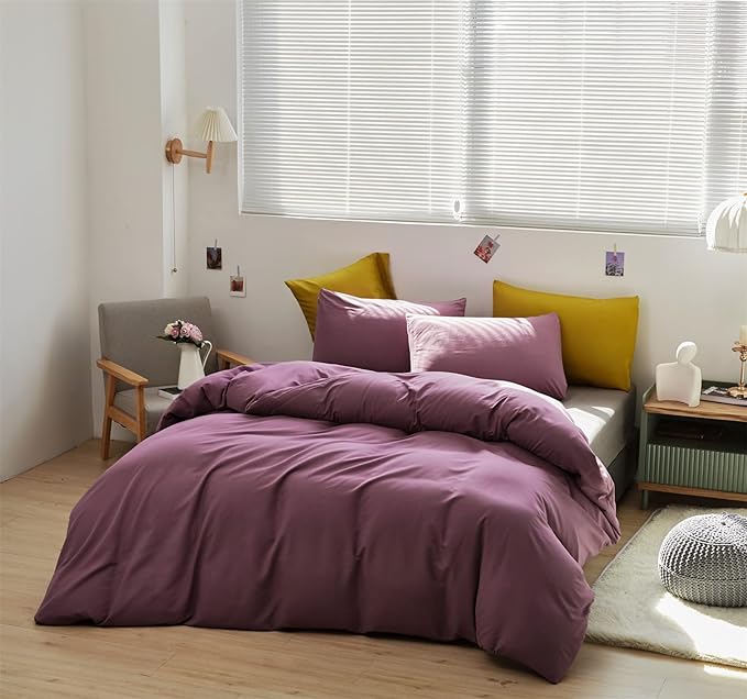 Purple Comforter Queen Grape Color Bedding Set 3 Pieces Comforter Set Lightweight Comforter Set Queen Breathable
