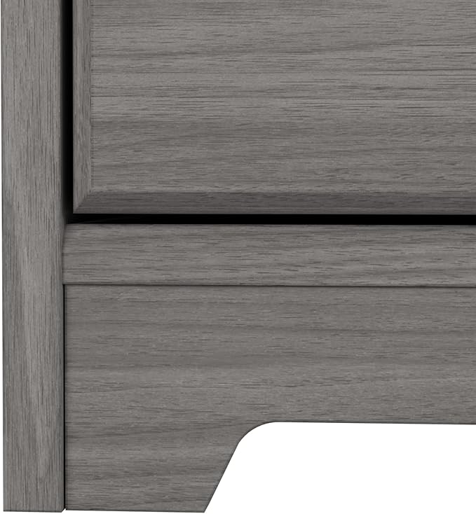 Bush Furniture L Shaped Desk with Drawers for Executive and Home Office | Cabot Collection Corner Table with Storage and Chrome Hardware Return, 72W, Modern Gray