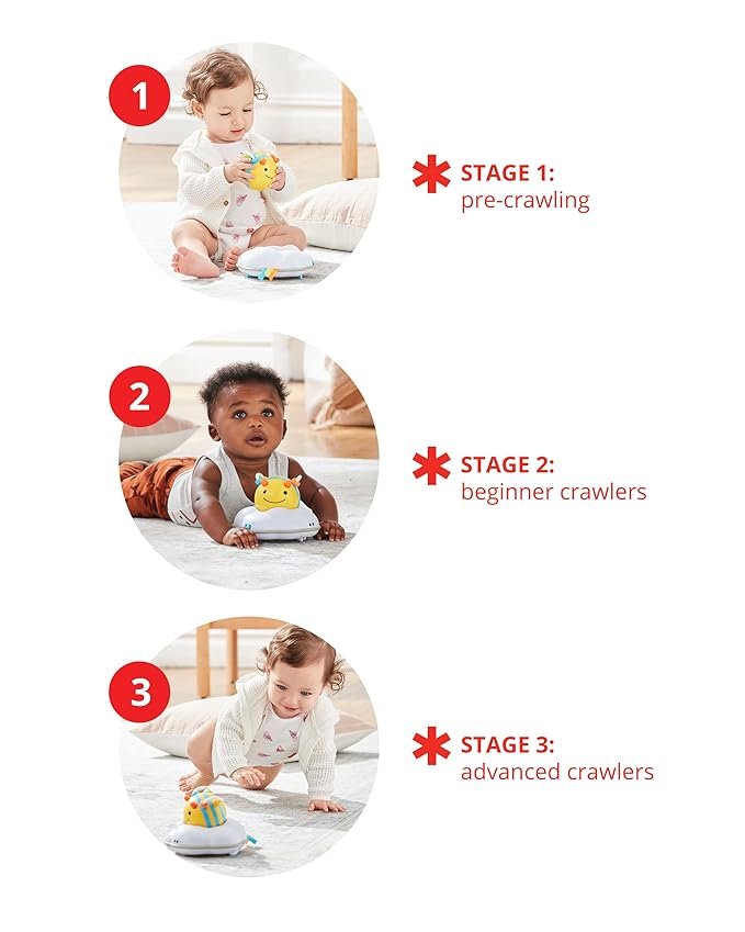 Skip Hop Toddler's Activity Chairs, White & Baby Crawl Toy 3-Stage Developmental Learning Crawling Infant Toy, Explore & More Follow-Me Bee