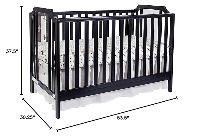 Suite Bebe Celeste 3 in 1 Convertible Island Crib Wood and Acrylic, Black