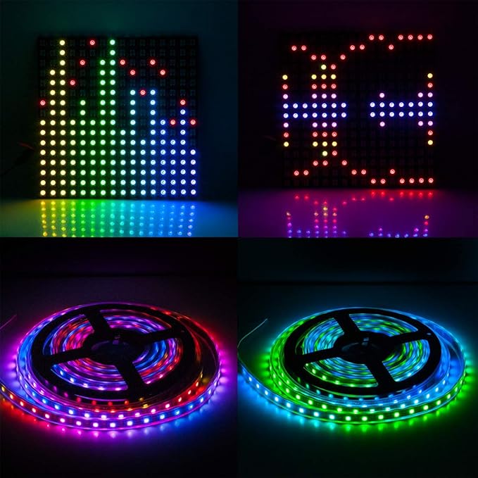 BTF-LIGHTING FCOB RGB WS2811 IC WS2812B WS2811 WS2813 SP107E Music Bluetooth Full Color Controller Support Almost All The LED IC Chip Suit for LED Strip,Matrix Panel,Module Buli-in Mic/AUX Input