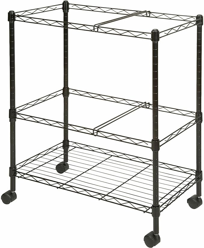Lorell® Mobile Wire File Cart, 2-Tier, Black