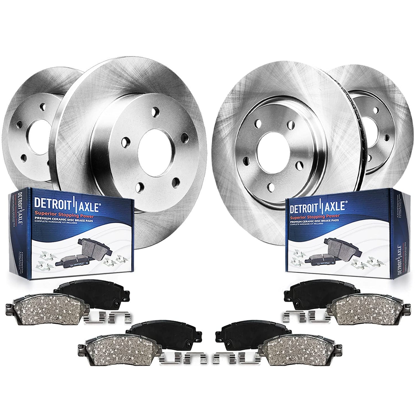 Detroit Axle - Brake Kit for Chrysler Concorde LHS 300M Dodge Intrepid Brake Rotors and Ceramic Brakes Pads Front and Rear Repla
