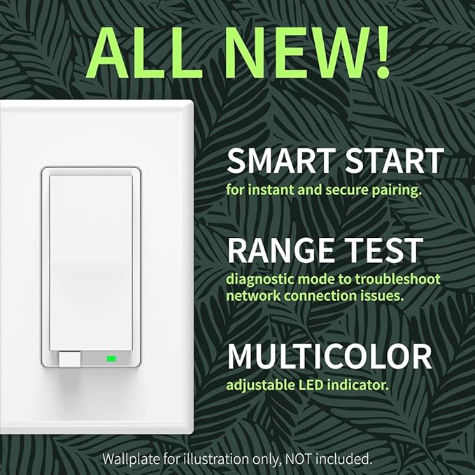 Zooz 800 Series Z-Wave Long Range S2 Dimmer Switch ZEN77 800LR, White | Simple Direct 3-Way and 4-Way Solution (Works with Regular Switches, No Aux Switch Needed) | Z-Wave Hub Required