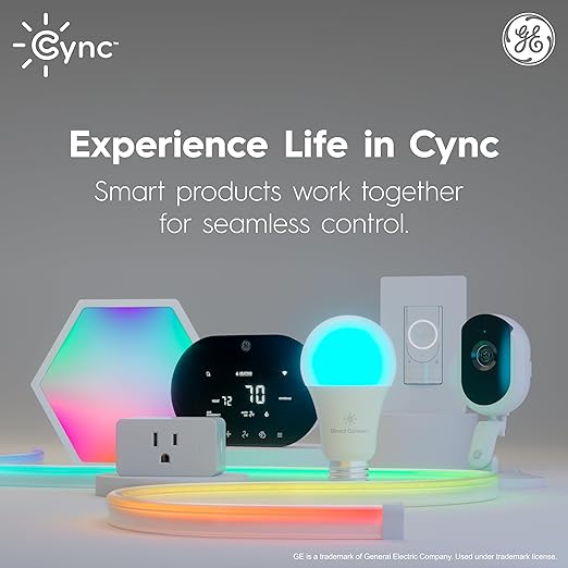 GE CYNC Smart Light Switch, Paddle Style, Neutral Wire Required, Bluetooth and 2.4 GHz Wi-Fi 4-Wire Switch, Compatible with Alexa and Google (6 Pack), White