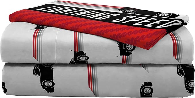 Jay Franco Disney Pixar Cars Race Ready 5 Piece Twin Bed Set - includes Comforter & Sheet Set - Bedding Features Lightning McQueen - Super Soft Fade Resistant Microfiber Official Disney Pixar Product