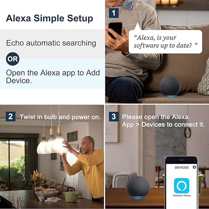 Sengled Alexa Light Bulb, E12 Smart Bulb, S1 Auto Pairing with Alexa Devices, Candelabra Light Bulbs, Smart Chandelier Light Bulbs that Work with Alexa, 45W Equivalent, Multicolor Dimmable, 2-Pack