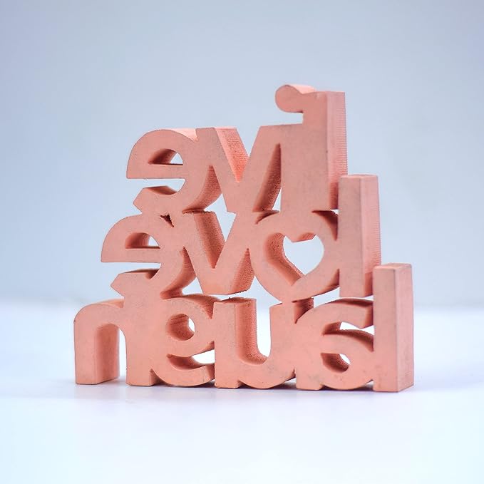 Live Love Laugh Pink Showpiece Home Decor Items for Bedroom Living Room Decoration Items for Center Table Décor Book Shelf Decor Birthday Gift Items (6.5 x 5.60 Inch)