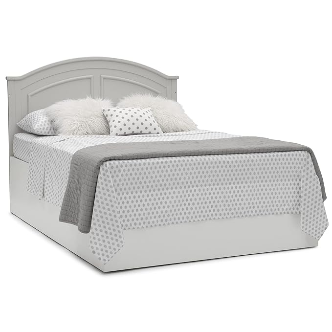 Delta Children Perry 6-in-1 Convertible Crib - Greenguard Gold Certified, Moonstruck Grey + Simmons Kids Radiant Sky Dual Sided Baby Crib Mattress and Toddler Mattress (Bundle)