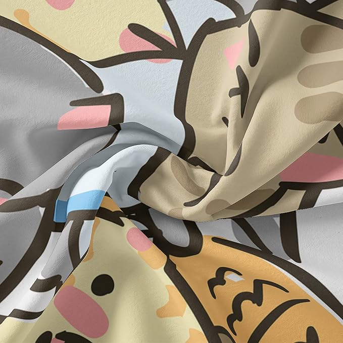 Kawaii Cat Comforter King Size,Cute Cat Comforter Set for Kids Teens Girls,3Pcs Bedding Set Printed Comforter with 2 Pillowcases,Down Alternative,Soft and Lightweight,King Size