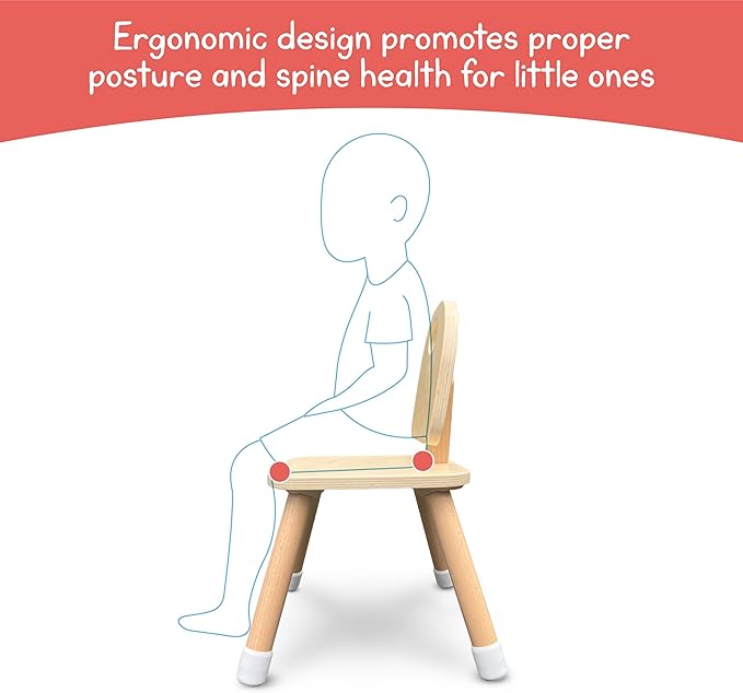 7 Days of Play Set of 2 Wooden Kids Chairs for Home, Classroom, Preschool, Daycare, Playrooms (Ages 2+)