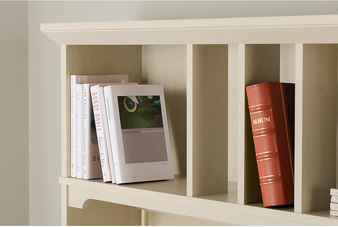 Bush Furniture Salinas Hutch, Desk Attachment with Shelf Storage for Home Office, 60W, Antique White