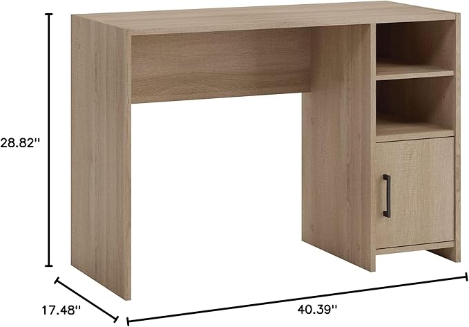 Sauder Beginnings Desk, L: 40.39" x W: 17.48" x H: 28.82", Summer Oak Finish