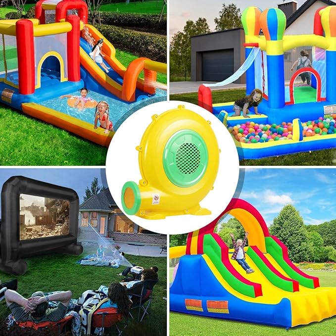 Air Blower 950 Watts with 4M Wire, 2600Pa Pump Fan Commercial Inflatable Bounce House Blower, Used for Inflatable Bouncy Castle and Jump Slides (950W,1.25HP)
