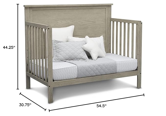 Delta Children Middleton 4-in-1 Convertible Baby Crib, Textured Limestone