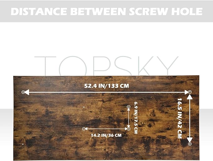 TOPSKY One-Piece Table Top for Electric Standing Desk Adjustable Desk (Rustic Brown., 58.3x26.8x0.7)
