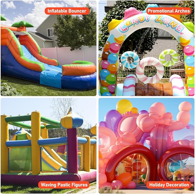 Inflatable Bounce House Blower,1400W-1600W,1.7 HP & 2 HP Dual Speed Inflatable Blower,Powerful Bounce House Air Blower Fan for Large Inflatable Bounce House, Bouncy Castle and Slides