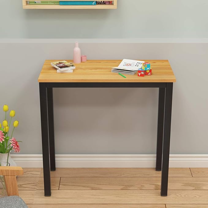 SogesGame Small Computer Desk, 31.5 inches Small Office Desk Computer Table Study Writing Desk Workstation for Home Office, Teak Black