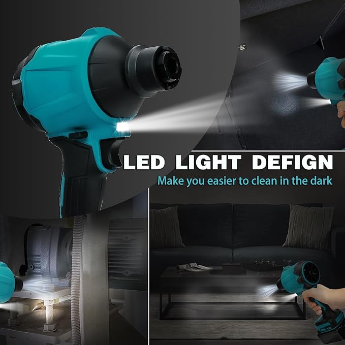 Compressed Air Duster Machine for Makita, Cordless Brushless Inflator Cleaner Duster Leaf Blower, for Cleaning dust, Hair,Inflating Swimming Pools and Inflatable beds, Vacuum Compression