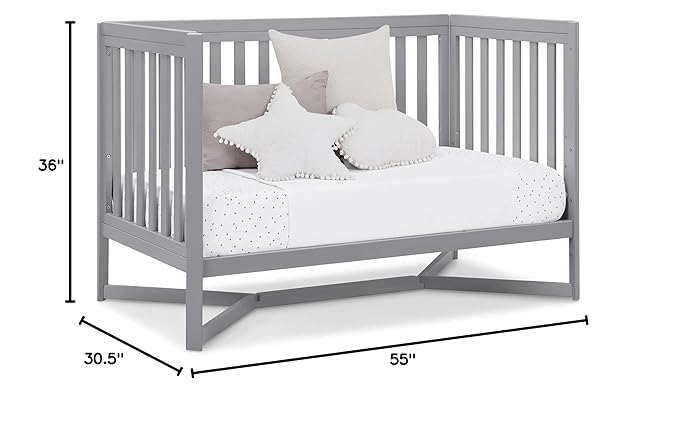 Delta Children Tribeca 4-in-1 Baby Convertible Crib, Grey
