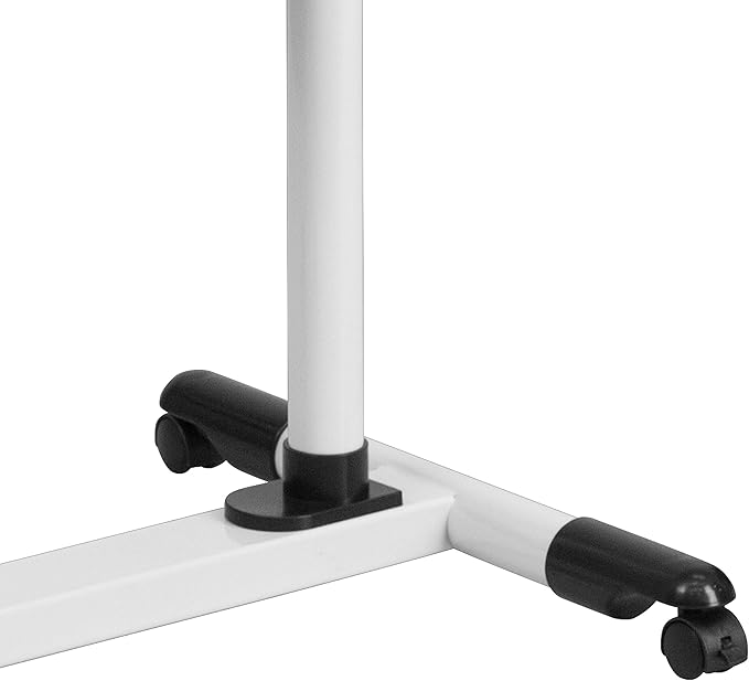 Flash Furniture Macon White Adjustable Height Steel Mobile Computer Desk