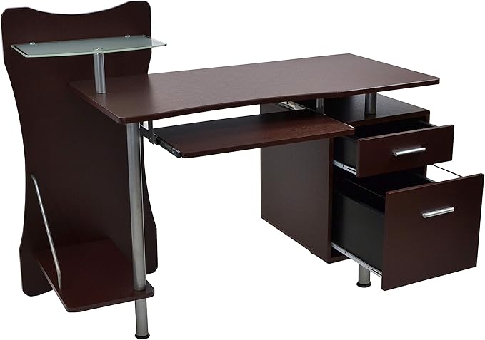 NicBex Laik-DW-00051-DX Desks, 51.25" W x 22.25" D x 39.5" H, Chocolate