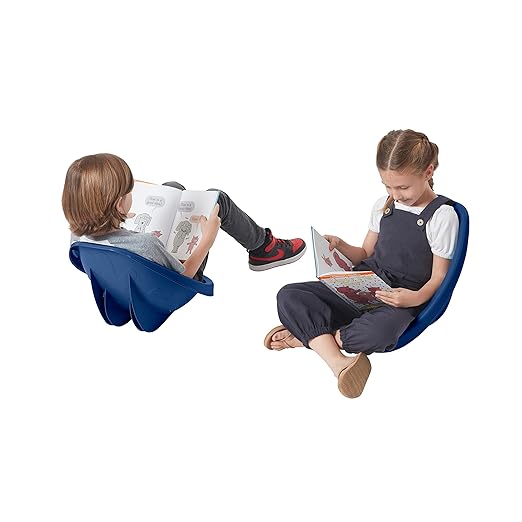 ECR4Kids Leaf Floor Seat, Rocker Chair, Navy, 6-Piece