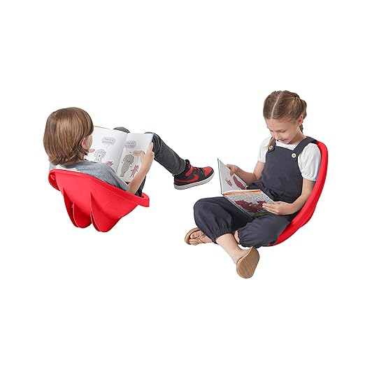 ECR4Kids Leaf Floor Seat, Rocker Chair, Red, 6-Piece