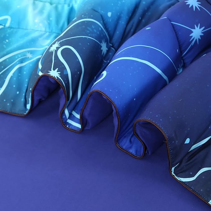 Wowelife Galaxy Bedding Twin Comforter Set for Boys and Girls 5 Pieces Cat Galaxy Comforter Set Outer Space Twin Bedding Set with Sheets Comfortable and Breathable for Kids