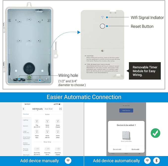 DEWENWILS Pool Timer, WiFi Timer Switch, Heavy Duty 40A 120-277 VAC 2HP, Compatible with Smart Phone, Alexa, Google Assistant, ETL Listed Milky