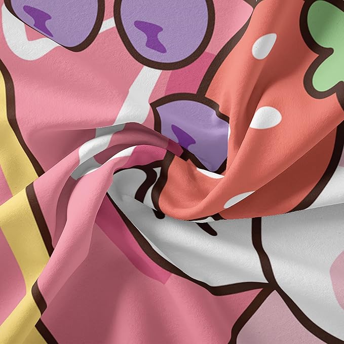 Kawaii Bear Comforter King,Pink Bear Comforter Set for Kids Teens Girls,3Pcs Bedding Set Printed Comforter with 2 Pillowcases,Down Alternative,Soft and Lightweight,King Size