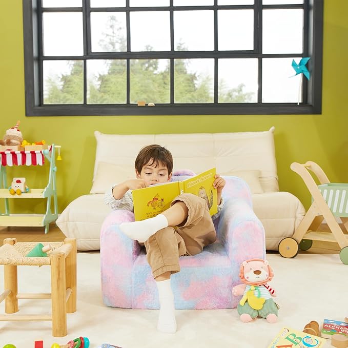 Toddler First Chair, Baby Chairs Comfy Toddler for Boys and Girls for Ages 18 Months and Up, Fits Any Decor (Dark Tie-Dye)