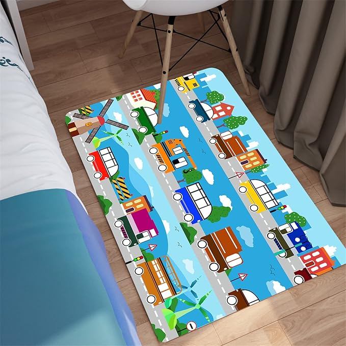 Car Carpet for Kids Kids Rugs for Playroom Car Track Rug Road Rug for Kids Car Play Rug Road Carpet for Toy Cars Car Track Rugs for Boys Car Rug for Boys Room 2'×3'