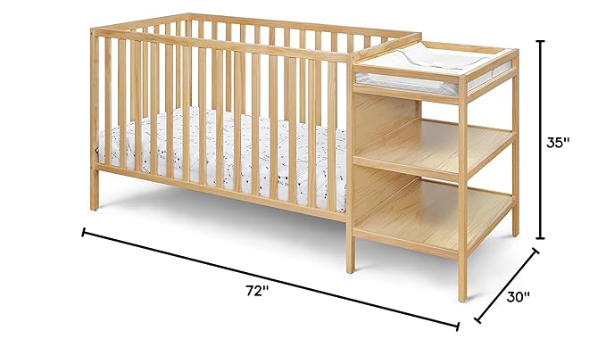 Suite Bebe Palmer Island 3-in-1 Convertible Crib and Changer Combo in Natural