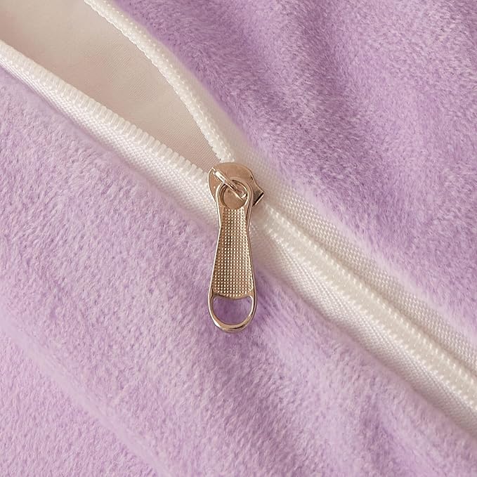 Fluffy Lilac comforters Cover twin size - Ultra Soft Plush Lilac bedding Sets 2 Pieces (1 faux fur comforter Cover + 1 fuzzy pillow case) girls shaggy Lilac twin bed set (Lilac, Twin)