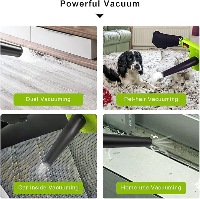 Abeden Cordless Leaf Blower,2-in-1 Electric Handheld Sweeper/Vacuum with 18V 2.0Ah Lithium Battery for Blowing Leaf,Cleaning Dust,Small Trash,Car,Computer Host