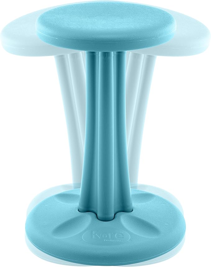 Kore Kids Pre-Teen Wobble Chair - Flexible Seating Stool for Classroom, Home & School, ADD/ADHD - Made in The USA - Age 10-11, Grade 5-6, Pale Blue (18.7in)