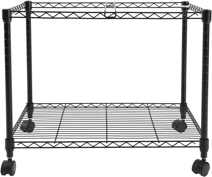 Finnhomy Premium 1-Tier Metal Rolling File Cart for Letter Size and Legal Size Folder, Black