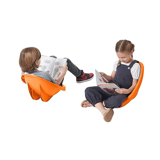 ECR4Kids Leaf Floor Seat, Rocker Chair, Orange, 6-Piece
