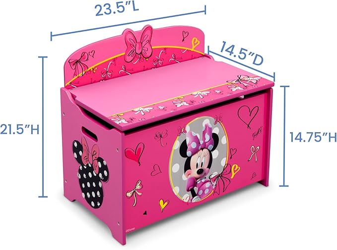 Delta Children Deluxe Toy Box, Disney Minnie Mouse