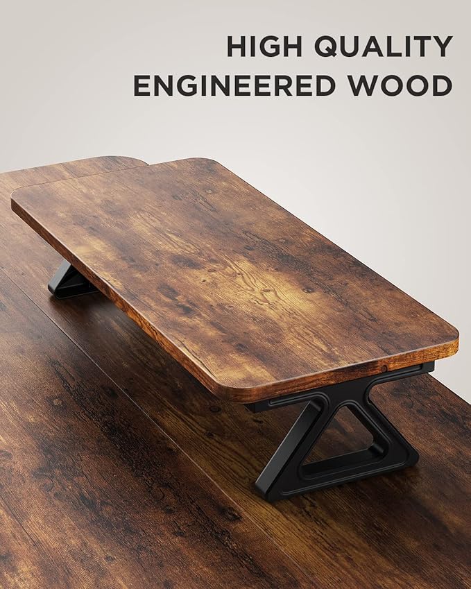 Memory Electric Height Adjustable Desk Sit Stand Up Computer Workstation for Home Office, 48inch, Rustic Brown