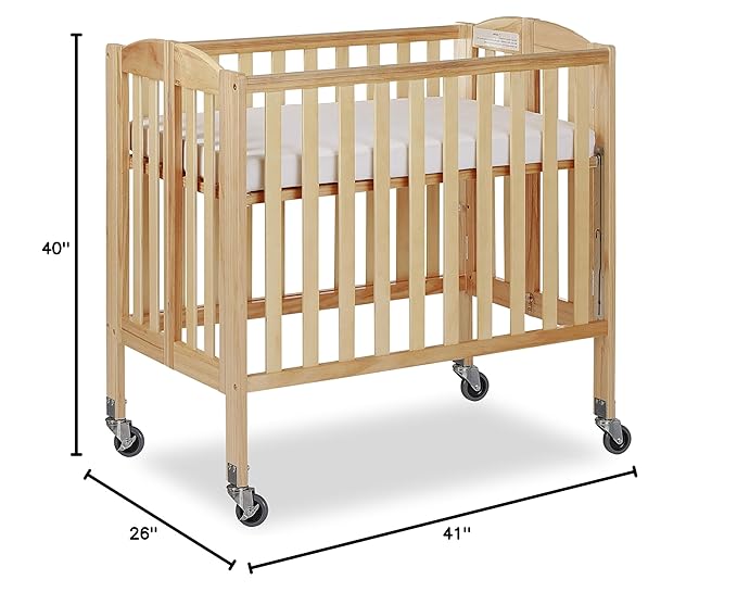 3-in-1 Folding Portable Crib, Natural, Large