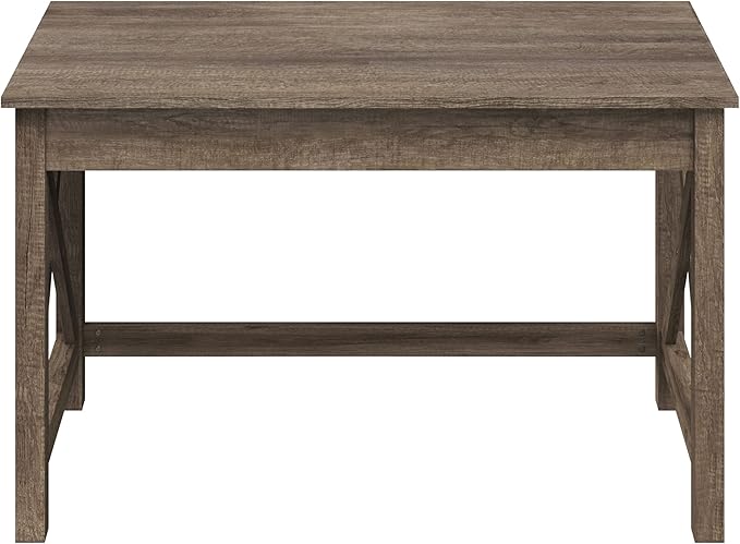Lavish Home Writing Desk with X-Pattern Legs for Office, Bedroom, Computer, or Craft Table, 47-Inch Long, Light Tan Woodgrain