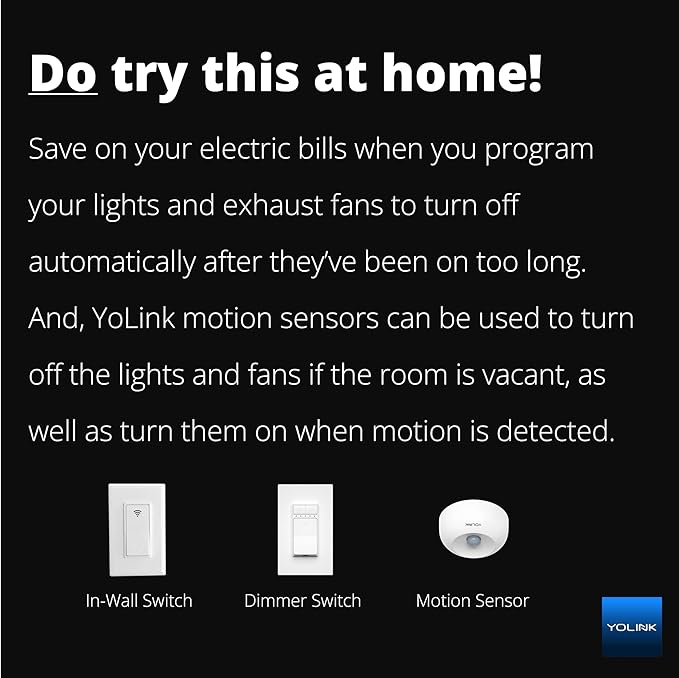 YoLink LoRa 1/4 Mile Wireless Range Smart Motion Detector, Indoor Motion Sensor, Motion Detector, Alexa, IFTTT, YoLink Hub Required