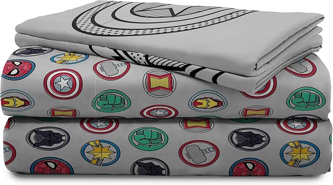 Jay Franco Marvel Avengers Pop 7 Piece Full Size Bed Set - includes Comforter & Sheet Set - Super Soft Fade Resistant Microfiber (Official Marvel Product)
