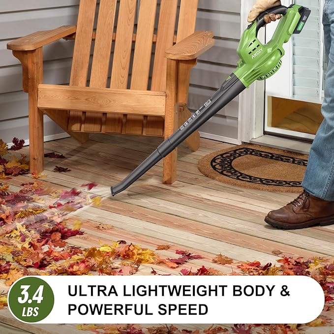 Leaf Blower Cordless- 20V 5.0 Battery-Powered Leaf Blower, 80-150MPH, Upgraded Motor and Mini Electric Leaf Blower with Charging Seat for Use in The Yard or Lawn